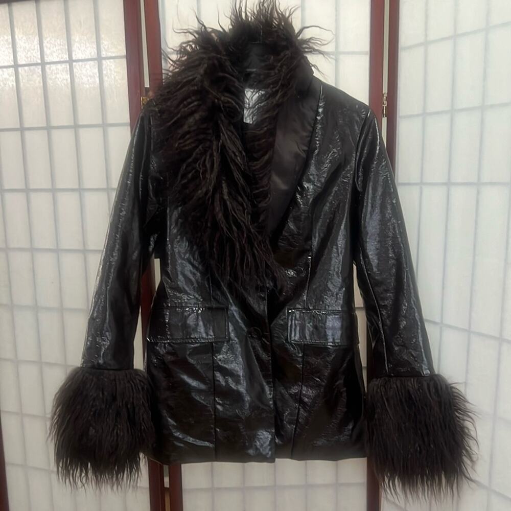 ASOS COLLUSION PENNYLANE AFGAN FUR JACKET SIZE US 4 UK8.EU36